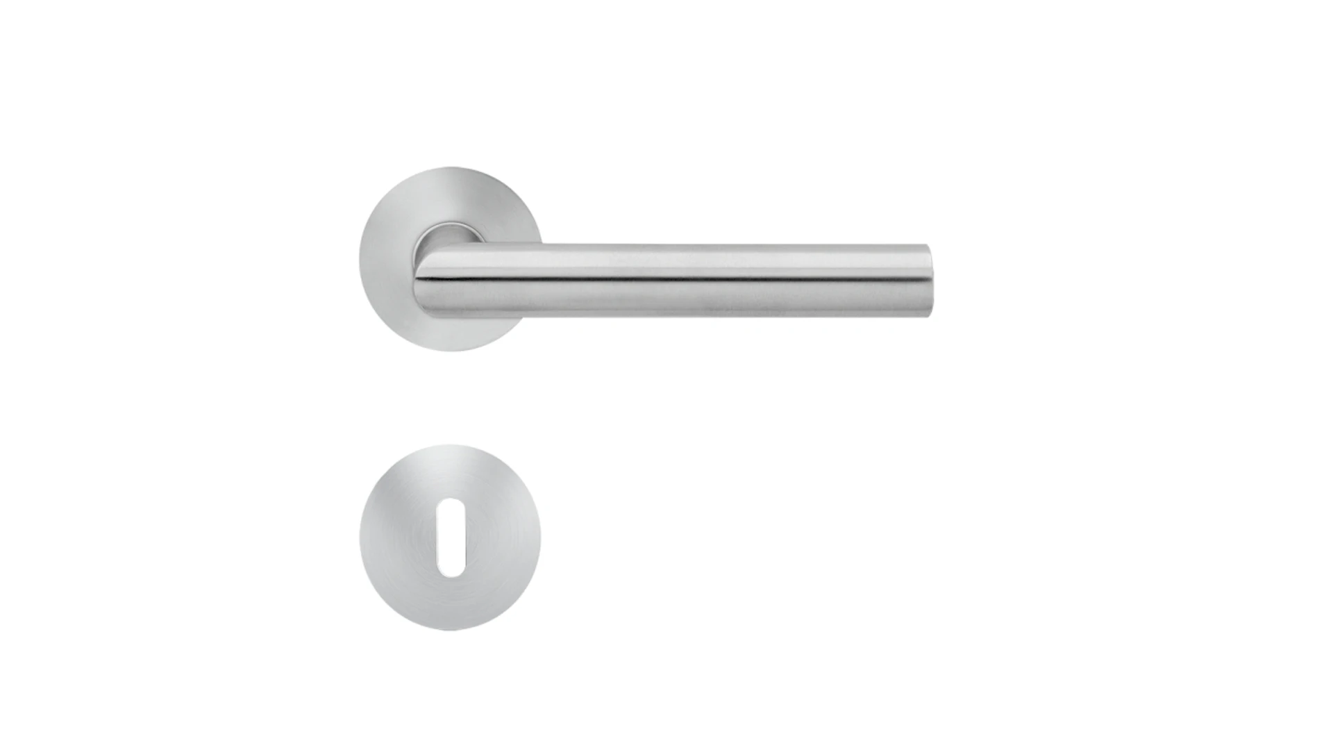 Lever handle E900 satin stainless steel - multicoloured bezel with magnetic rose