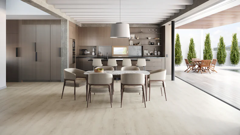 planeo Rigid Klick Vinyl - SolutionX 2in1 Eiche Cremeweiß | Trittschalldämmung integr. (ECF-0074)