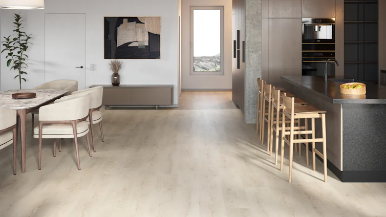 planeo Rigid Klick Vinyl - SolutionX 2in1 Eiche Cremeweiß | Trittschalldämmung integr. (ECF-0074)