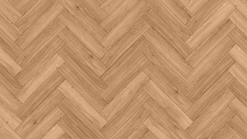 planeo Vinyle à clipser rigide - SolutionX 2in1 arête de poisson Chêne brun clair | Isolation phonique intégrée (ECF-HB-4955)