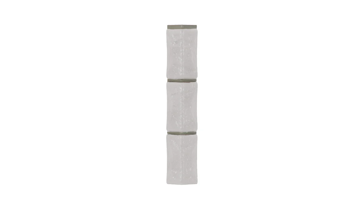 Angolo Zierer look pietra di cava per BS1 - 54 x 54 x 345 mm bianco in vetroresina