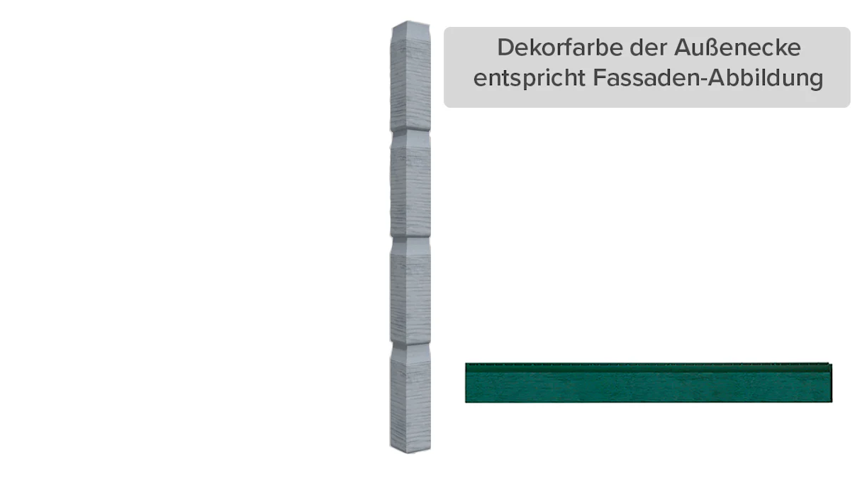 Zierer Holzoptik Ecke - 60 x 60 x 720 mm tannengrün aus GFK