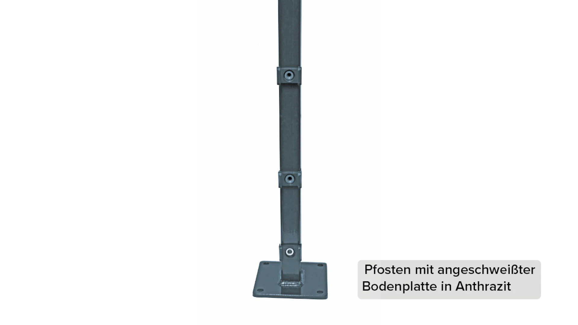 Eckpfosten Typ FB Anthrazit für Doppelstabmattenzaun - Zaunhöhe 830 mm