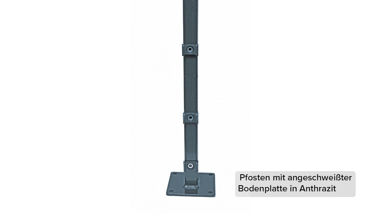 Eckpfosten Typ FB Moosgrün für Doppelstabmattenzaun - Zaunhöhe 1230 mm