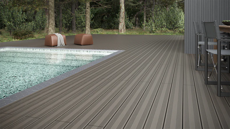 planeo SolidWood WPC decking set completo di tavole massicce - grigio chiaro francese/testurizzato
