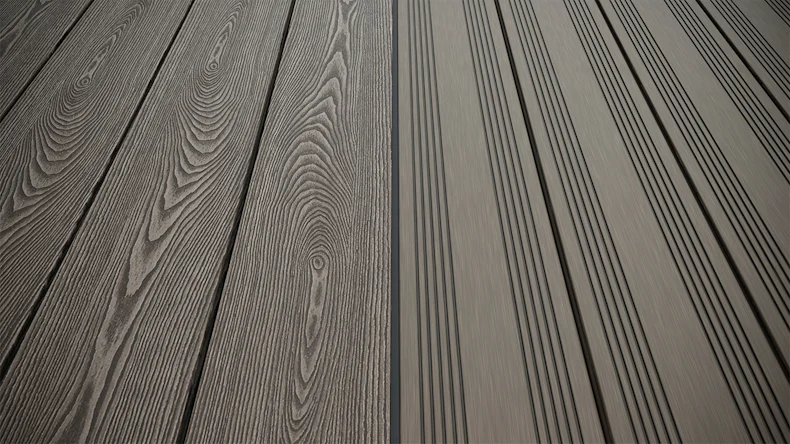 planeo SolidWood WPC Lame de terrasse massive - gris clair 3m français/structuré