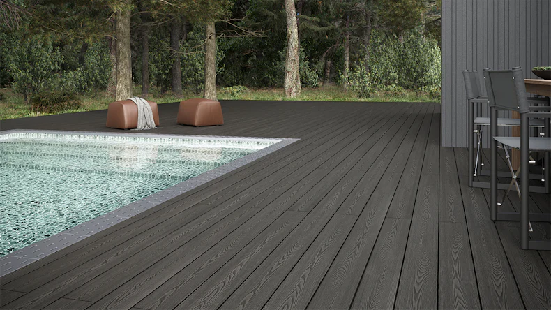 planeo SolidWood WPC decking complete set solid planks 4.2m (23.46m²) - Dark grey French/textured