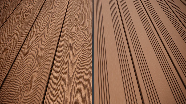 planeo SolidWood WPC Terrassendiele Massiv - Hellbraun französisch/strukturiert