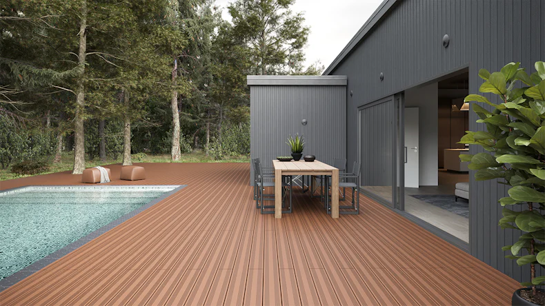 planeo SolidWood WPC Terrassendiele Massiv - Hellbraun französisch/strukturiert