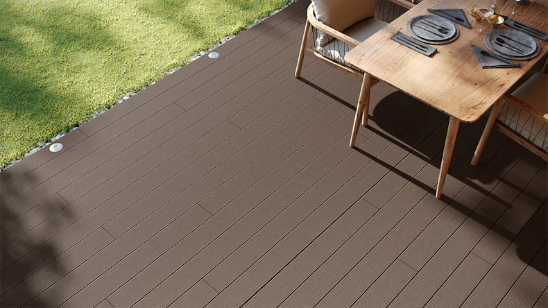 planeo LineWood WPC Terrassendiele Massiv - Dunkelbraun 3m gerillt/genutet