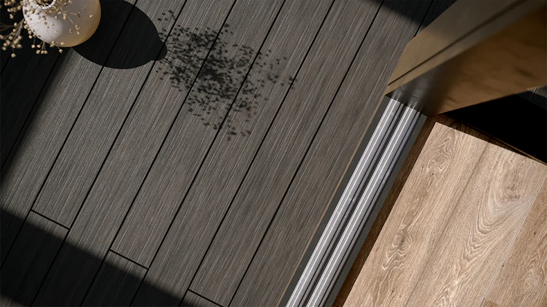 planeo AntikWood WPC-Terrasse Komplett-Set Massivdiele 3.6m (7.94m²) - Anthrazitgrau antik gealtert