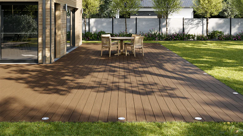 planeo AntikWood WPC-Terrasse Komplett-Set Massivdiele 4.8m (19.76m²) - Hellbraun antik gealtert