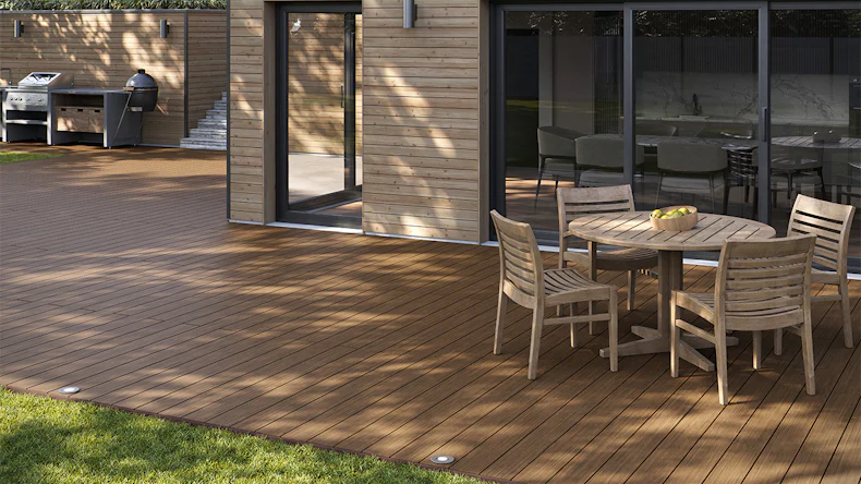 planeo AntikWood WPC-Terrasse Komplett-Set Massivdiele 4.8m (19.76m²) - Hellbraun antik gealtert