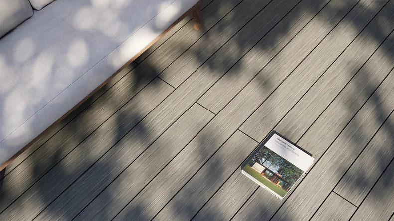 planeo AntikWood WPC-Terrasse Komplett-Set Massivdiele 4.8m (7.06m²) - Steingrau antik gealtert