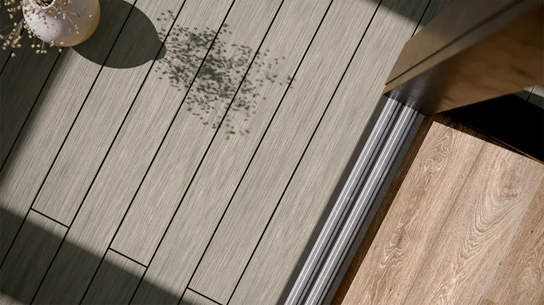 planeo AntikWood WPC-Terrasse Komplett-Set Massivdiele 3.6m (15.88m²) - Steingrau antik gealtert