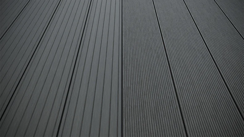 planeo LightWood WPC Terrassendiele Hohlkammer - Dunkelgrau gerillt/genutet