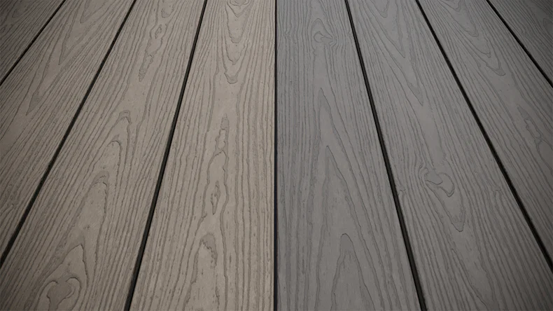 planeo CoEXWood WPC solid coated decking board - Anthracite grey/Grey-brown structured
