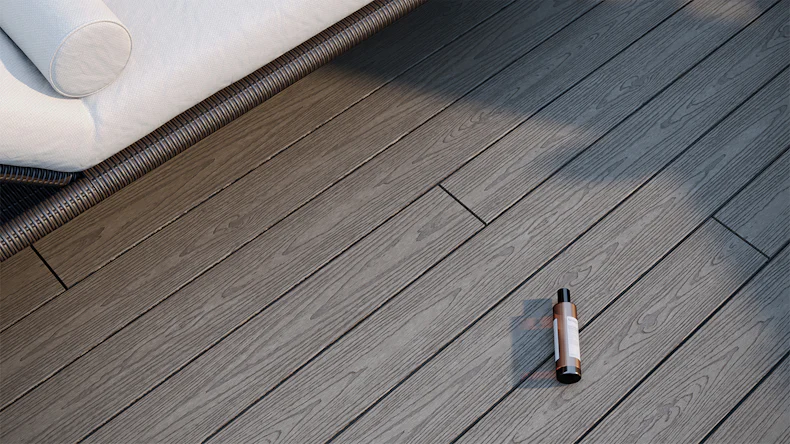 planeo CoEXWood WPC-Terrasse Komplett-Set Massivdiele 3.6m (7.94m²) - Anthrazitgrau/Graubraun strukturiert