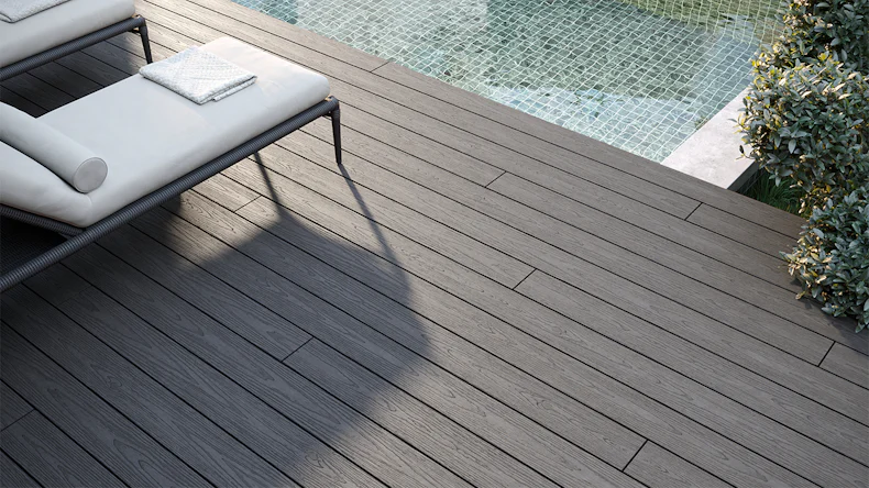 planeo CoEXWood WPC-Terrasse Komplett-Set Massivdiele 3.6m (42.87m²) - Anthrazitgrau/Graubraun strukturiert