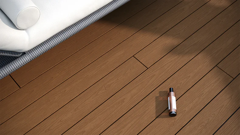 planeo CoEXWood Lame de terrasse WPC massif enrobé - Sable/Caramel 3m structuré