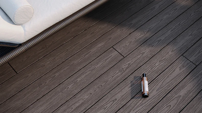 planeo CoEXWood WPC-Terrasse Komplett-Set Massivdiele 4.2m (7.41m²) - Hellbraun/Dunkelbraun strukturiert