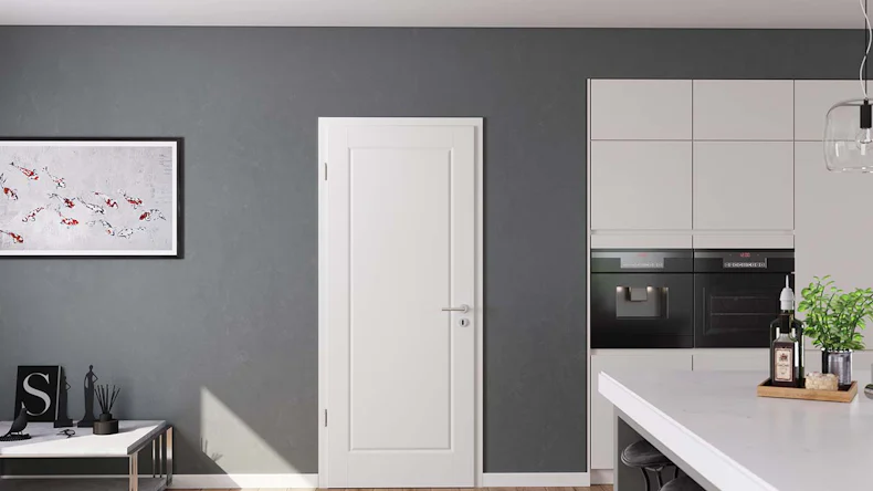 porta interna planeo laccata 2.0 - Falko 9010 laccata bianca 2110 x 610 mm DIN L - cerniera tonda in MDF 3-t