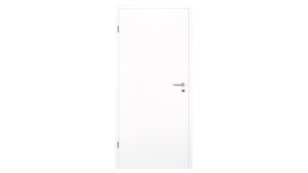 planeo interior door lacquer 2.0 - Fenno 9016 white lacquer 2110 x 610 mm DIN R - round RSP hinge 2-t