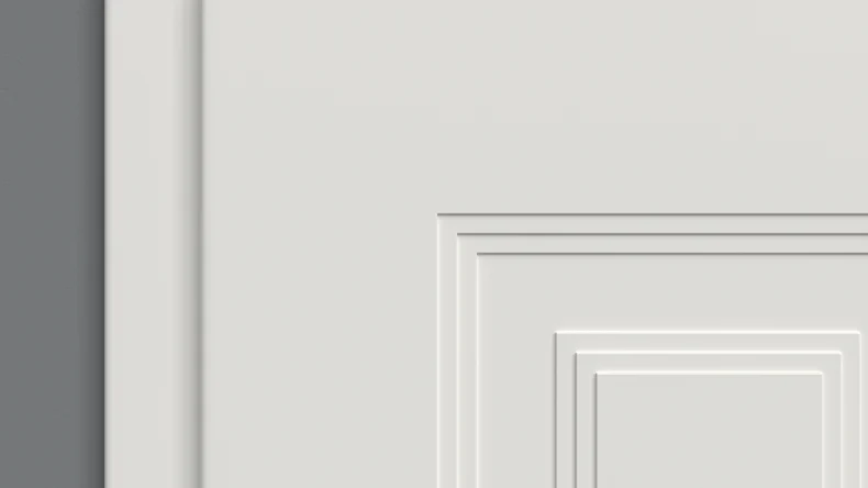 porta interna planeo laccata 2.0 - Helko 9010 laccata bianca 1985 x 985 mm DIN R - cerniera tonda in MDF 3-t