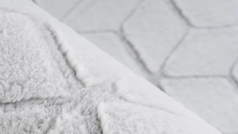 planeo Teppich - Vivica 125 Weiß / Graublau 80 x 150 cm