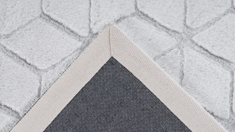 planeo Teppich - Vivica 125 Weiß / Graublau 80 x 150 cm