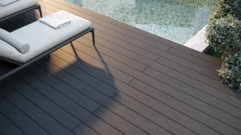 planeo BPC-Hohlkammerdiele schwarz 4m - gerillt/genutet (GR-SH-400-GG)