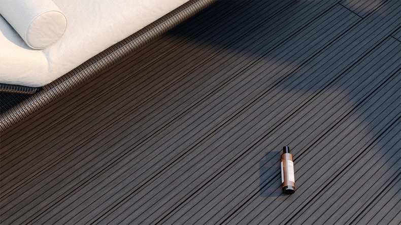 planeo BPC-Hohlkammerdiele schwarz 4m - gerillt/genutet (GR-SH-400-GG)