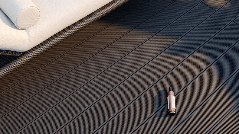 planeo BPC-Hohlkammerdiele schwarz 4m - gerillt/genutet (GR-SH-400-GG)