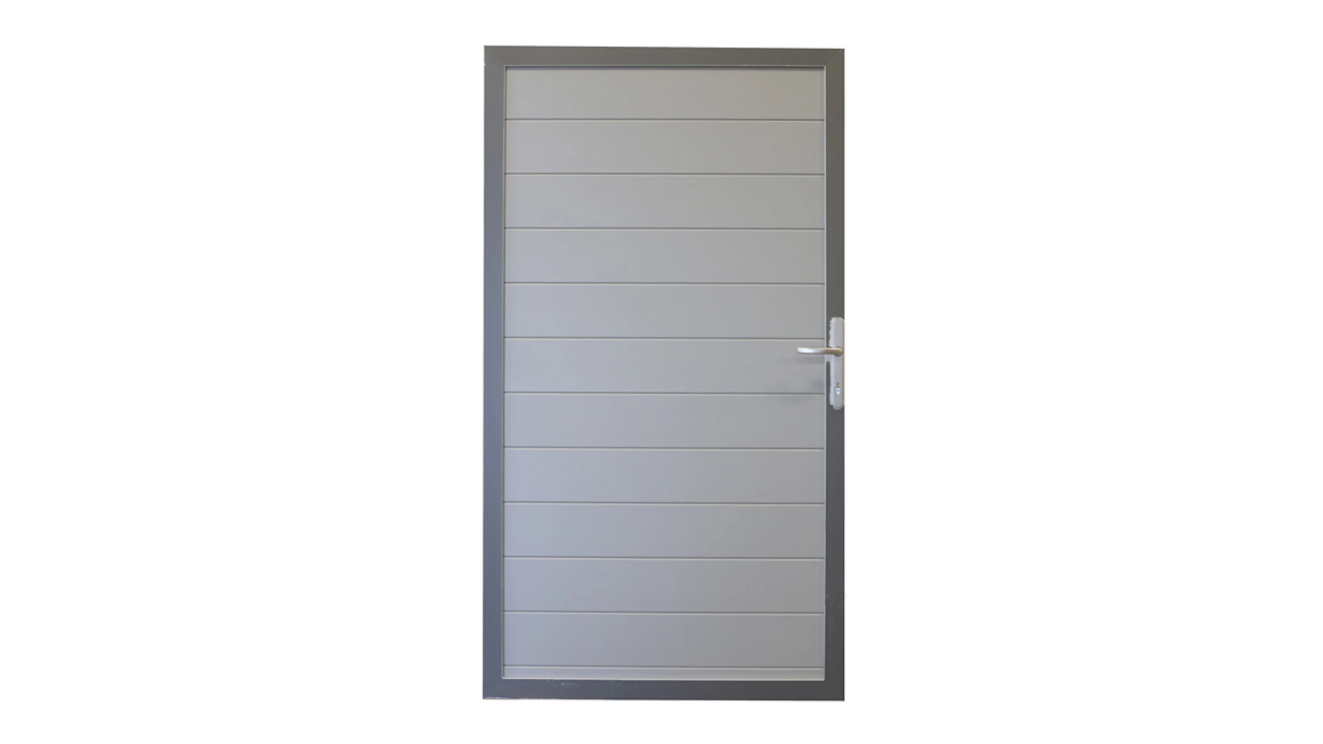 planeo Alumino - Porta universale grigio argento con telaio in alluminio antracite