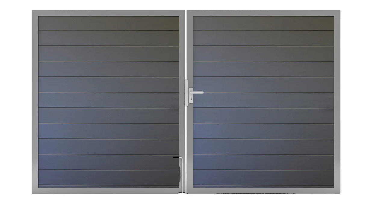 planeo Alumino - universal door 2-leaf anthracite grey with aluminium frame