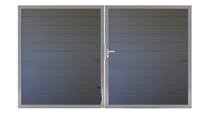 planeo Gardence Metallic - Alu-Universaltor 2-flügelig Anthrazitgrau mit Alurahmen