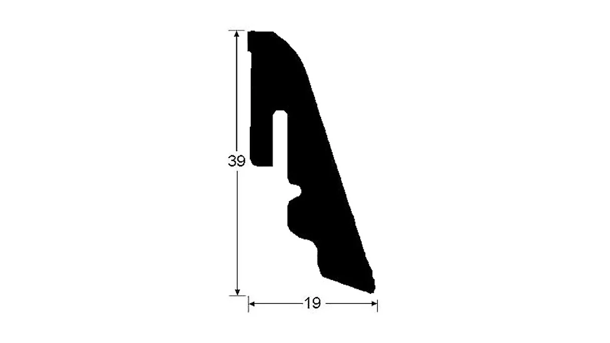 Battiscopa per bacheca Haro - impiallacciatura invisibile in rovere opaco-sigillato opaco 19 x 39 mm