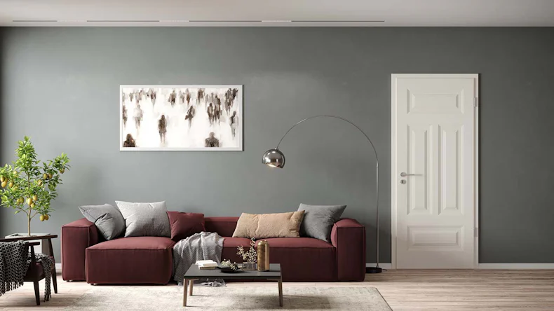 porta interna planeo laccata 2.0 - Herwin 9010 laccata bianca 2110 x 610 mm DIN L - cerniera tonda in MDF 3-t