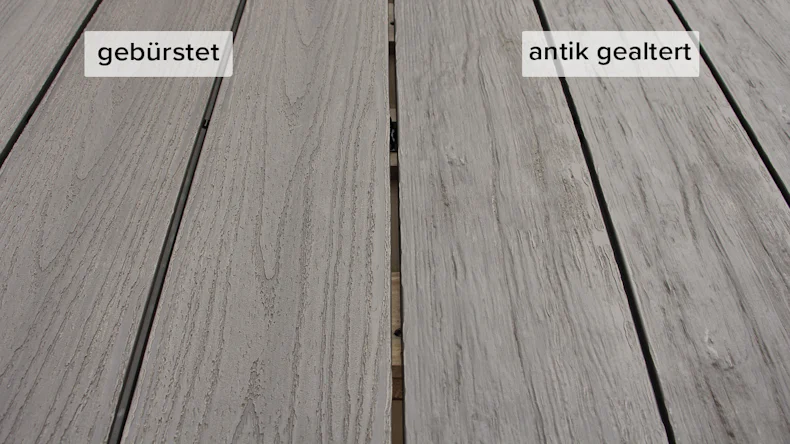 planeo TitanWood - Massivdiele hell-grau antik gealtert/gebürstet