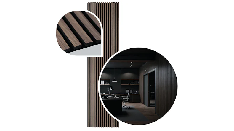 planeo Akustikpaneele - Wood Dunkelbraun/Schwarz