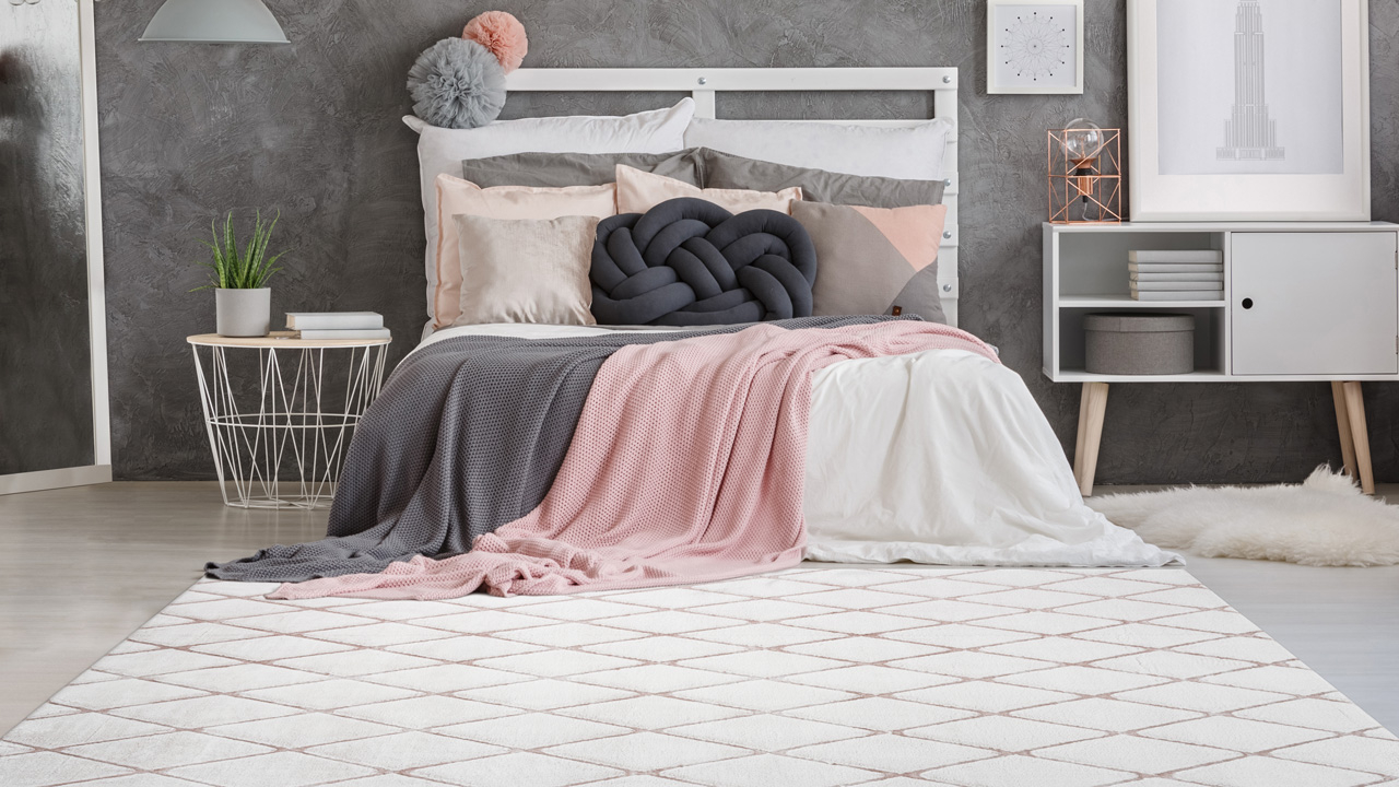 planeo Teppich - Vivica 225 Weiß / Rosé 160 x 230 cm