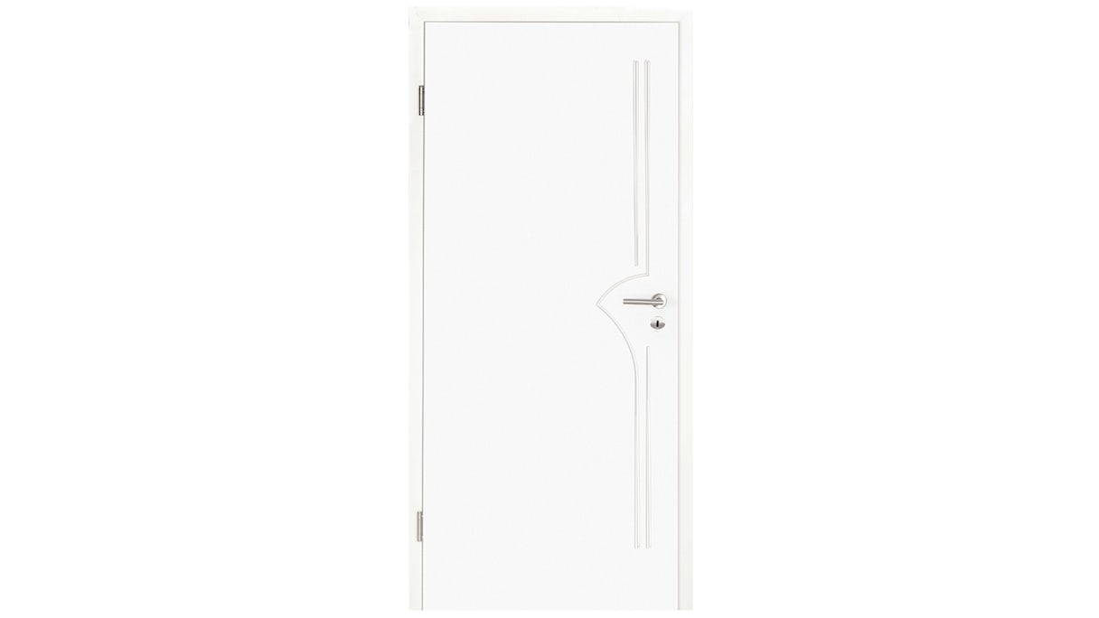planeo interior door lacquer 2.0 - Kalle 9010 white lacquer 1985 x 735 mm DIN L - round RSP hinge 3-t