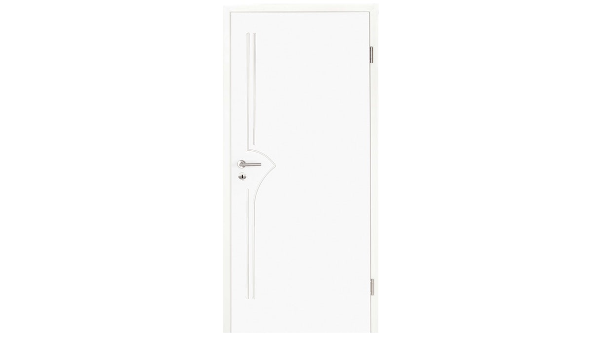 planeo interior door lacquer 2.0 - Kalle 9010 white lacquer 1985 x 985 mm DIN R - round RSP hinge 3-t
