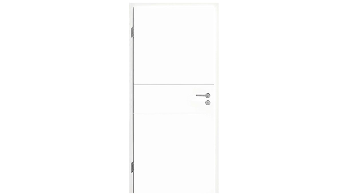 planeo interior door lacquer 2.0 - Karolis 9010 white lacquer 2110 x 860 mm DIN L - round RSP hinge 3-t