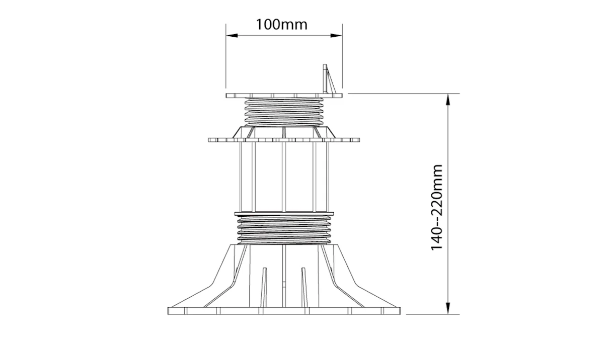 planeo Drehfuß 140-220 mm Terrassenlager für Terrassendielen