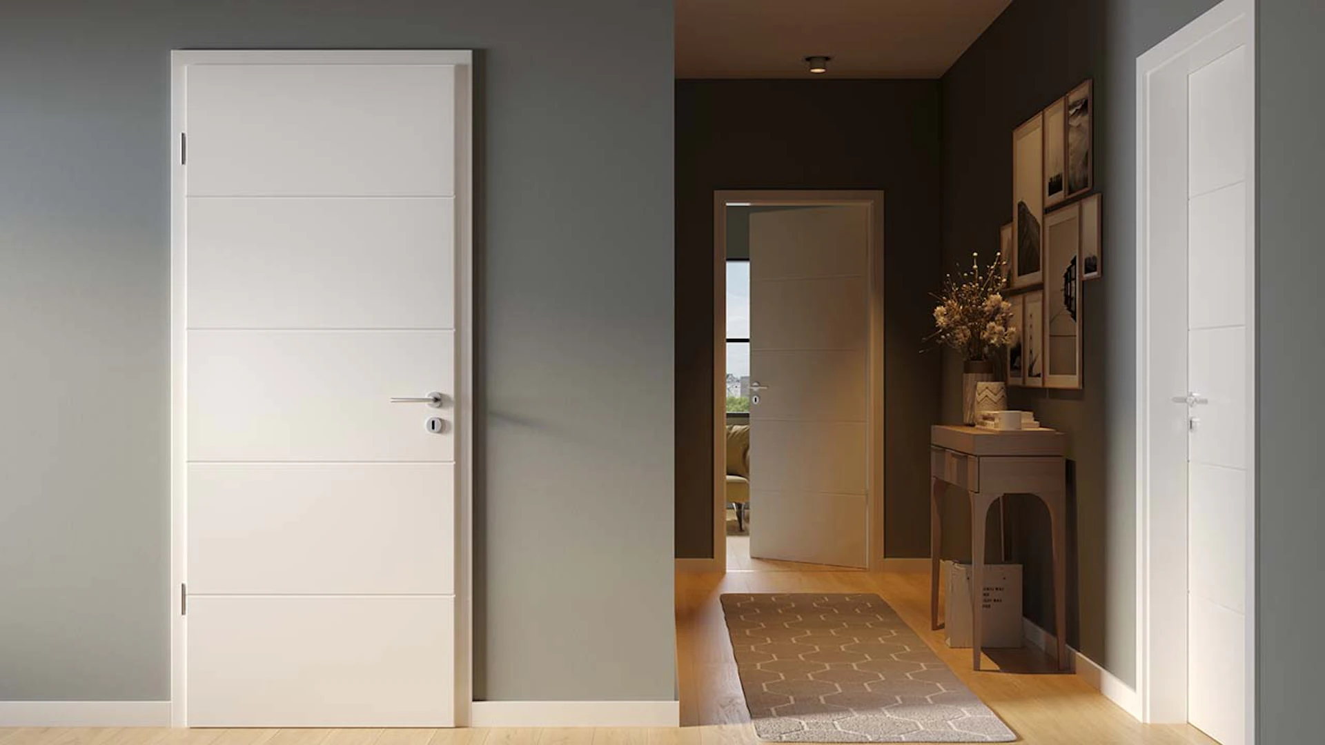 planeo interior door lacquer 2.0 - Kinga 9010 white lacquer 2110 x 610 mm DIN L - round RSP hinge 3-t
