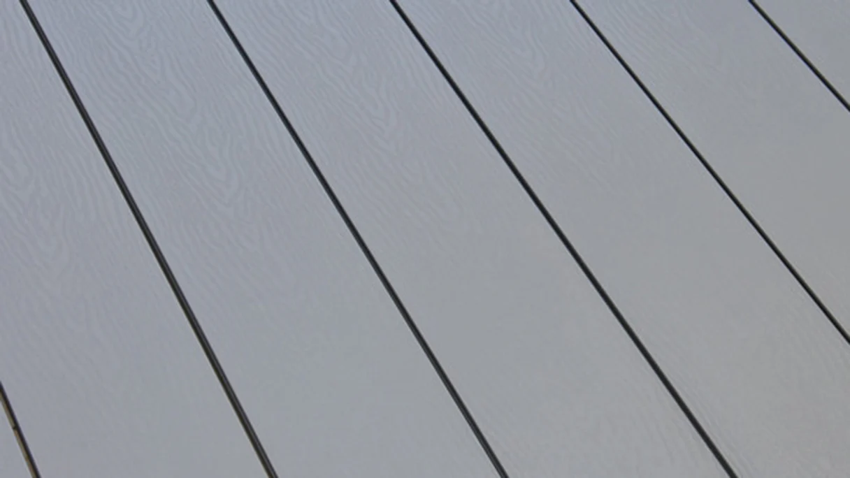 planeo pavimenti WPC - tavola per decking solido grigio - scanalato/goffrato