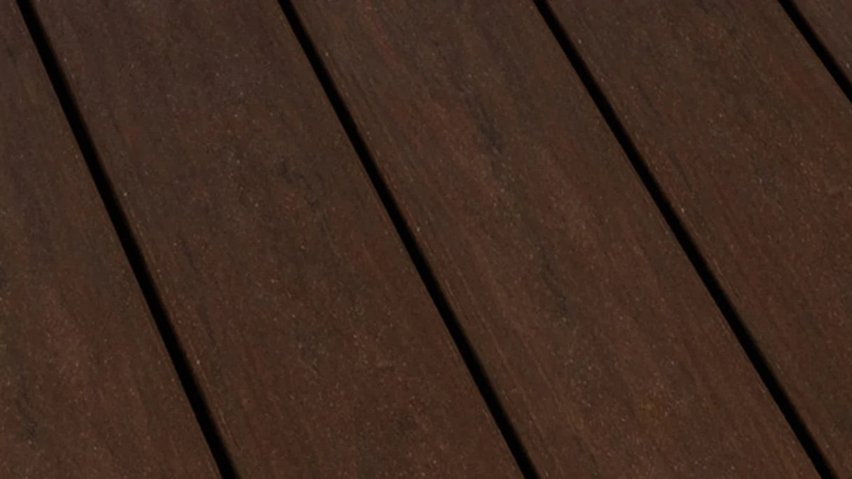 planeo WPC - solid chestnut embossed/fluted decking board - 1m to 6m
