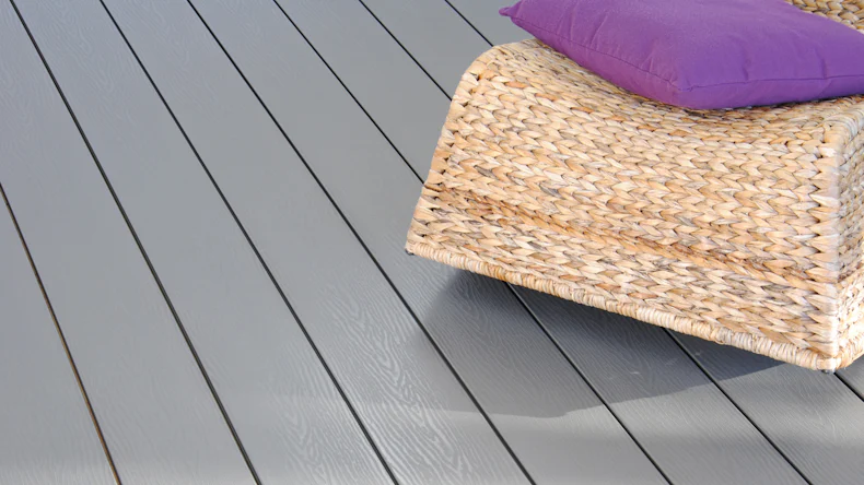 planeo pavimenti WPC - tavola per decking solido grigio 1,40m - in rilievo