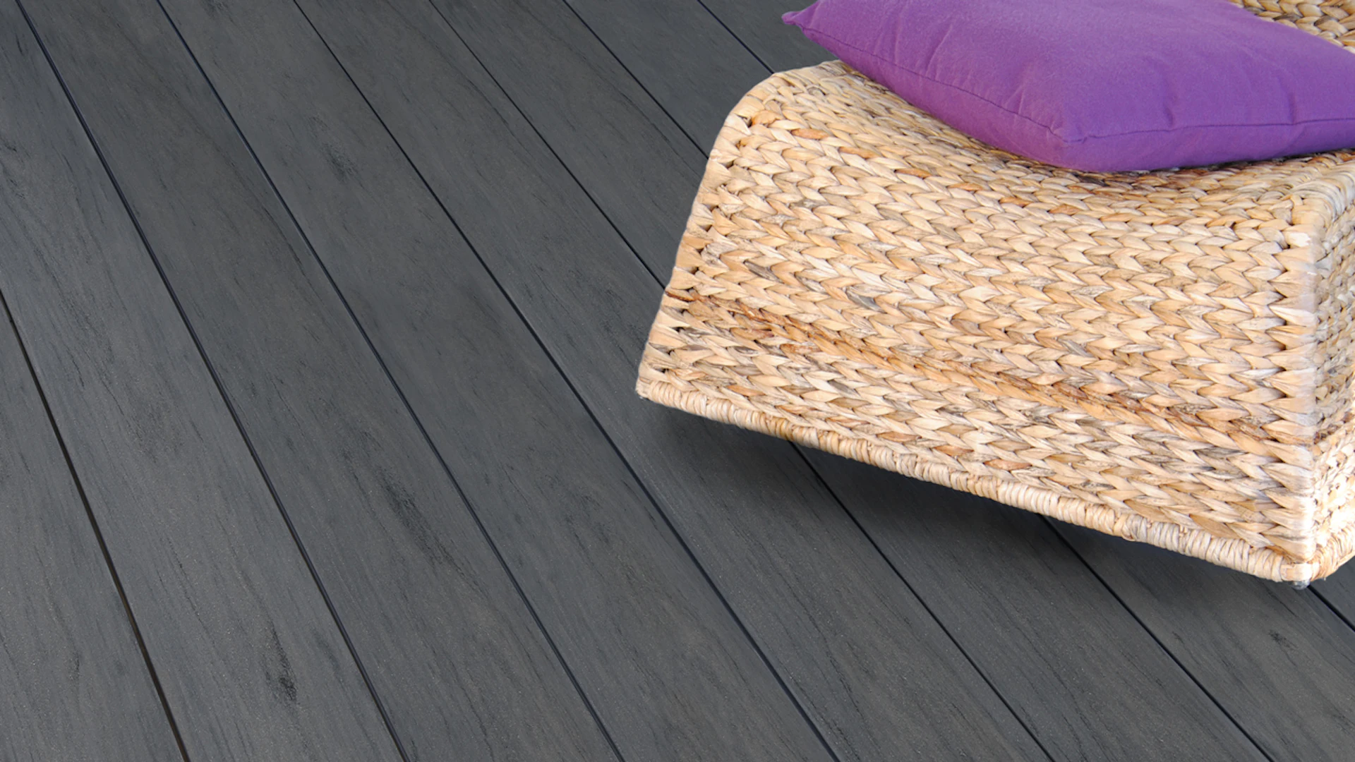 planeo WPC - solid smoked oak decking board embossed/fluted - 1m to 6m